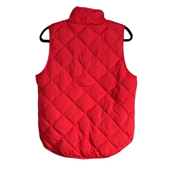 Woolrich Quilted Puffer Down Vest Red Med Brushed Gold Accents INV6 - Picture 2 of 8